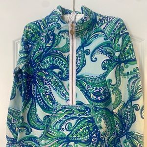 Lilly Pulitzer Skipper Popover Half Zip in A Current Affair print